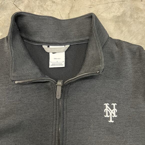 New York Mets Nike Golf Mens Dri-FIT Player Half Zip Size Large DH0986-010 Black - Picture 4 of 7